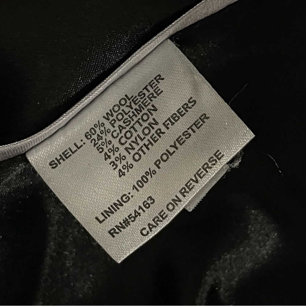 Calvin Klein Vintage Black Wool Cashmere Blend Peacoat Women's Approx SZ XL - Picture 12 of 15